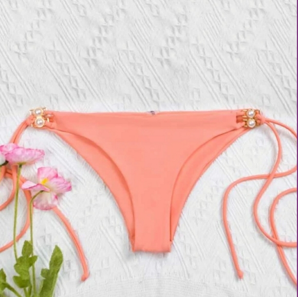 Solid Halter Push Up Top With Solid Tie Up Bottoms - Picture 11 of 13